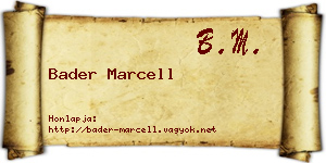 Bader Marcell névjegykártya